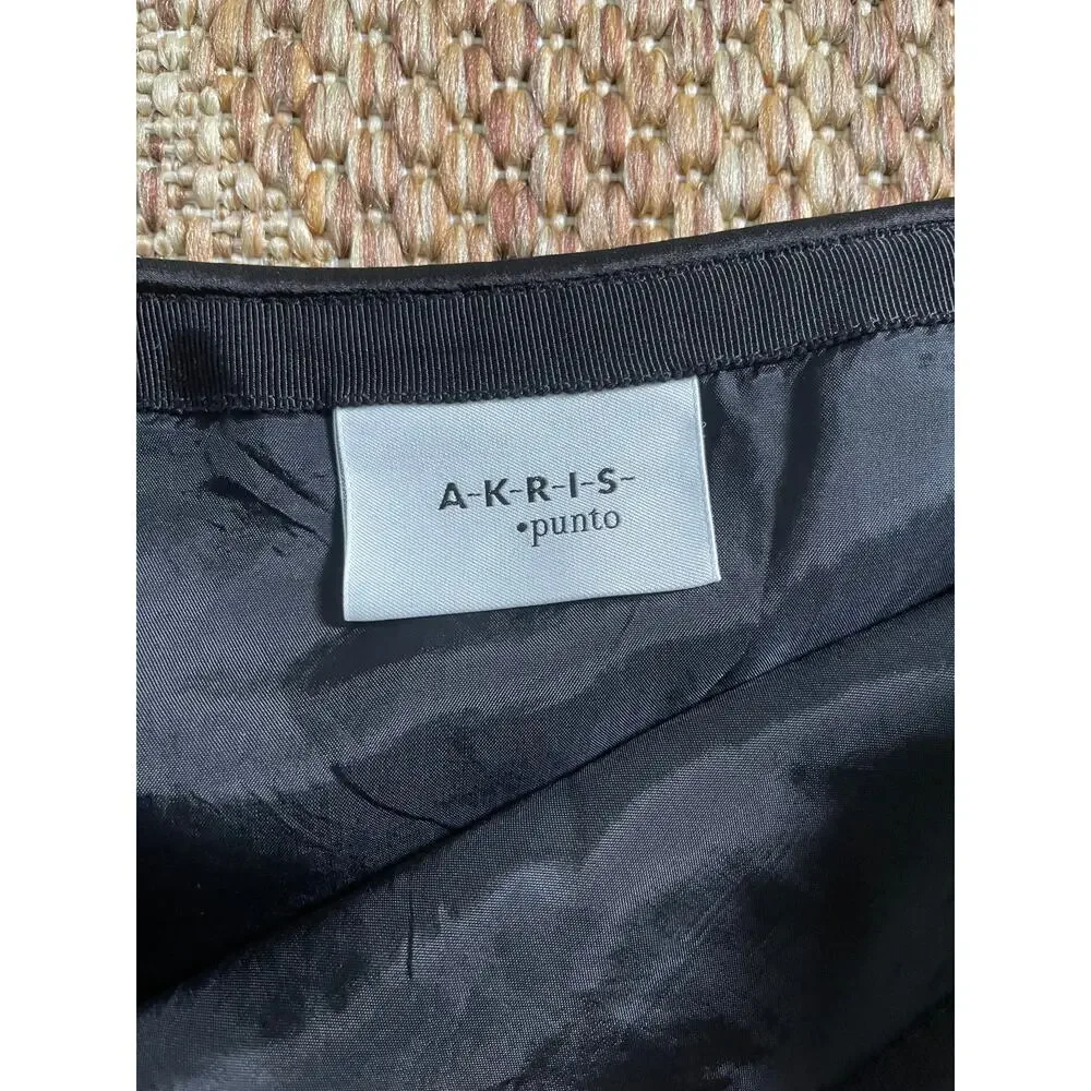 Akris Punto Bronze Black knee length chevron Skirt - Picture 7 of 8